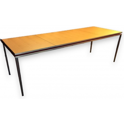 Table en bronze plateau en chêne