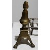 Paire de chenets Louis XIV décor toupie