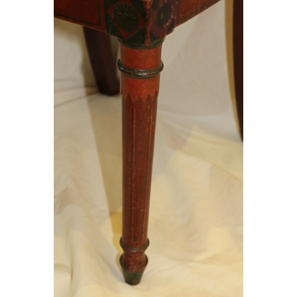 Chaise Directoire modèle curule laquée rouge
