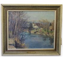 Tableau "Chateau de Thielle" signé MAFLI