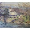 Tableau \"Chateau de Thielle\" signé MAFLI