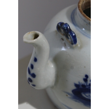 Théière boule en porcelaine décor personnages