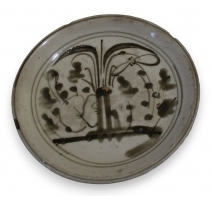 Petite assiette décor arbre sépia