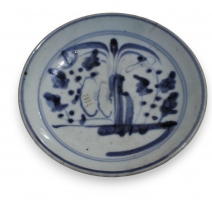 Petite assiette décor arbre bleu