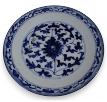 Petite assiette en porcelaine décor fleur
