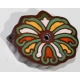 Lampe à huile cloisonnée blanche, jaune vert