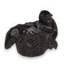 Netsuke en ébène deux rats dans un panier
