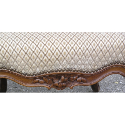 Pair of Louis XV chairs, diamond-patterned velvet, by  Moinat SA  - Antiques and home décor
