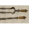 Pelle et pince en fer forgé et laiton