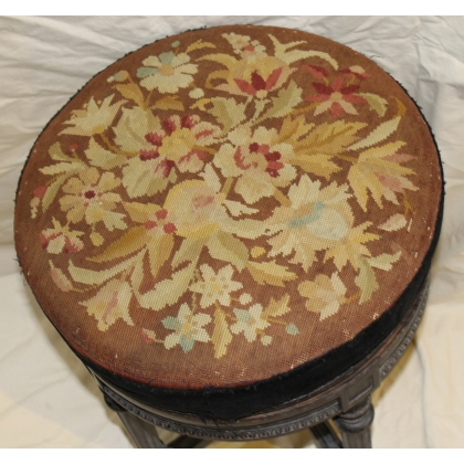 Tabouret tournant Napoléon III tapisserie