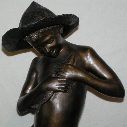  Sculpture "Jeune pêcheur". sur  Moinat SA  - Antiquités décoration