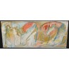 Huile sur carton \"Personnages\" signé HAURI