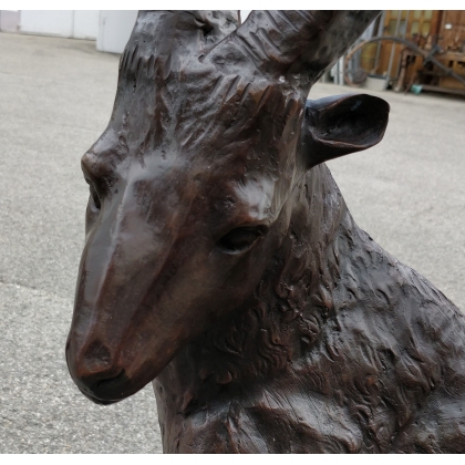 Small ibex on a plinth, in bronze