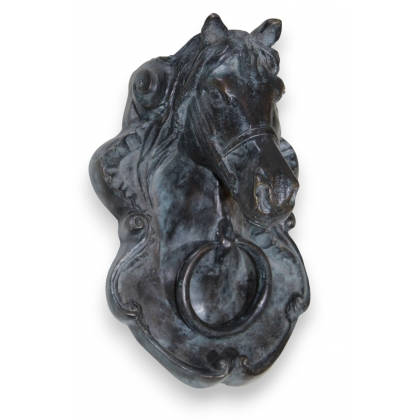 Heurtoir \"Tête de cheval\" en bronze