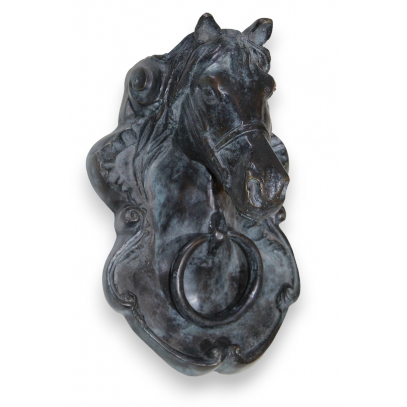 Heurtoir "Tête de cheval" en bronze