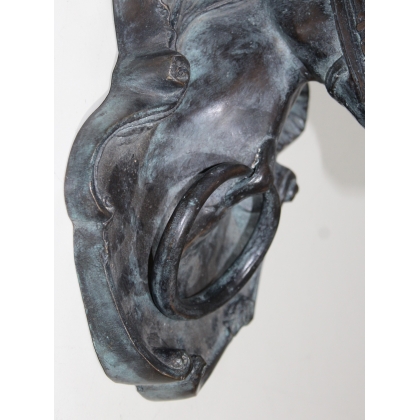 Heurtoir "Tête de cheval" en bronze