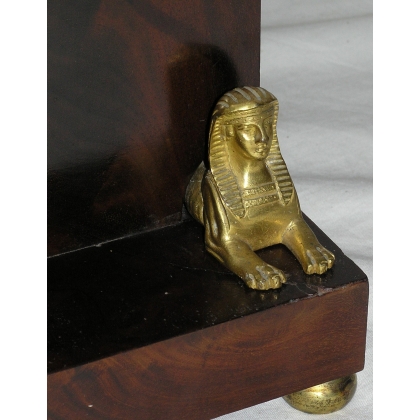 Mahogany Empire-style clock with a bronze ‘Sphinx’ on  Moinat SA  - Antiques and decorative items