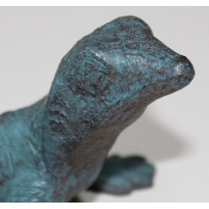 Lézard en bronze vert