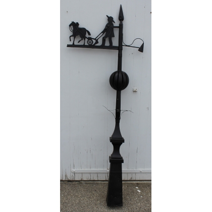 Girouette "Silhouette d'un laboureur" en fer