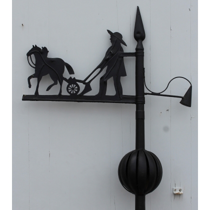 Girouette "Silhouette d'un laboureur" en fer