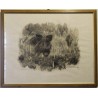 Gravure "Apparition de sanglier" signée HAINARD