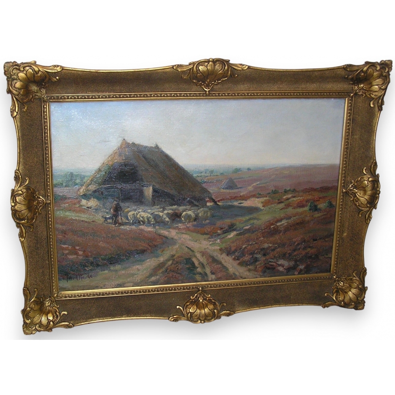 Paintings | Painting entitled ‘Bergerie’ by VAN DER HEIDE, Moinat SA  – Antiques and home décor