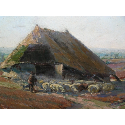 Paintings | Painting entitled ‘Bergerie’ by VAN DER HEIDE, Moinat SA  – Antiques and home décor