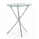 Table d'appoint "Bambou" en aluminium et verre