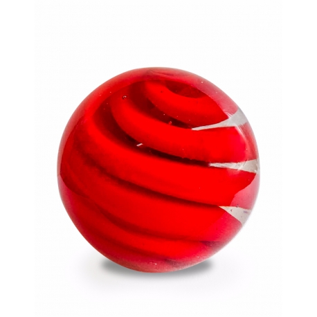 Boule décorée d\'un tourbillon rouge
