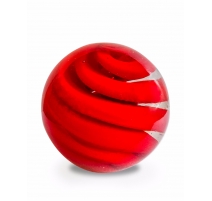 Boule décorée d'un tourbillon rouge