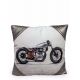 Coussin "Moto rétro" avec clous chromés