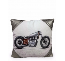 Coussin "Moto rétro" avec clous chromés