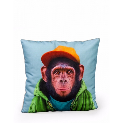 Coussin imprimé chimpanzé
