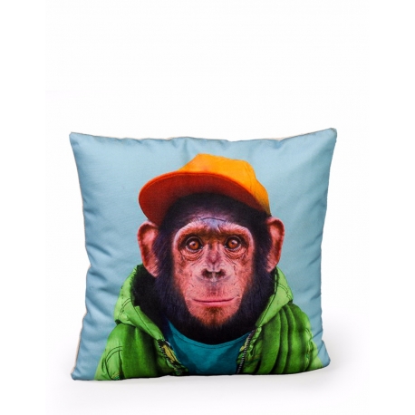 Chimpanzee-print cushion