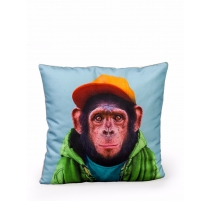 Coussin imprimé chimpanzé
