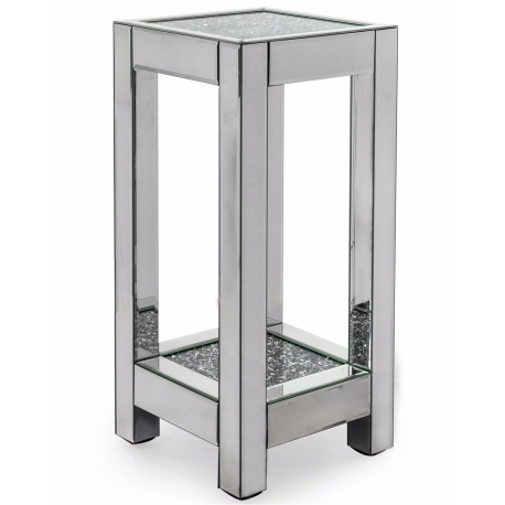 Sellette carrée en miroir a deux plateaux