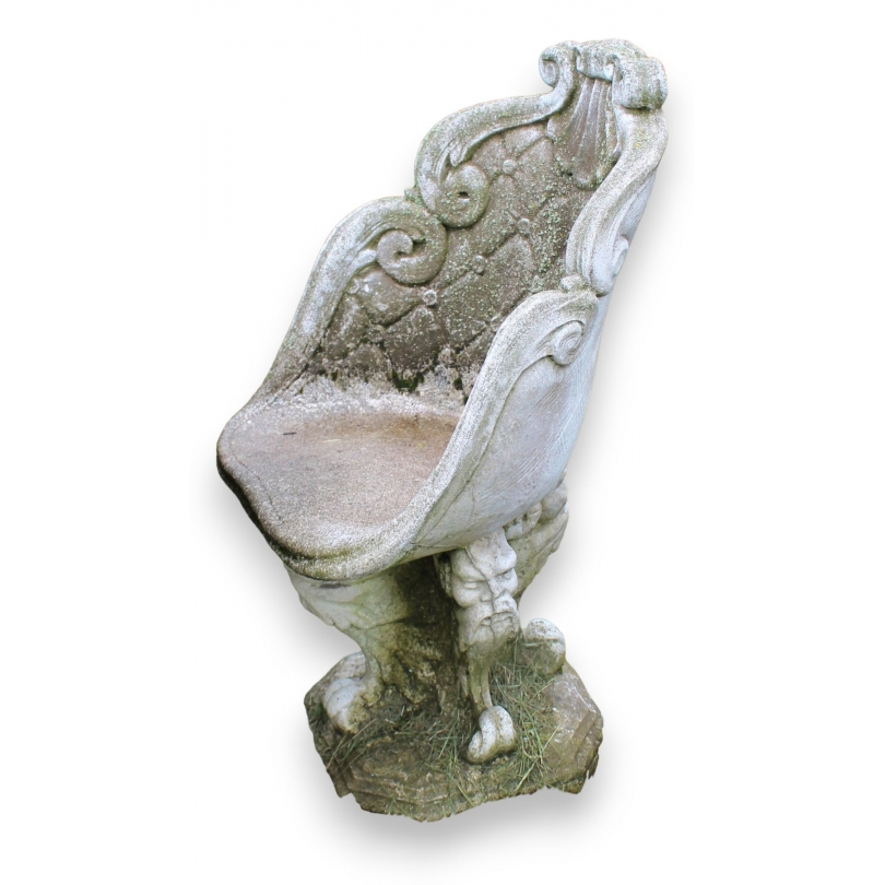 Gondola armchair with shell-shaped backrest