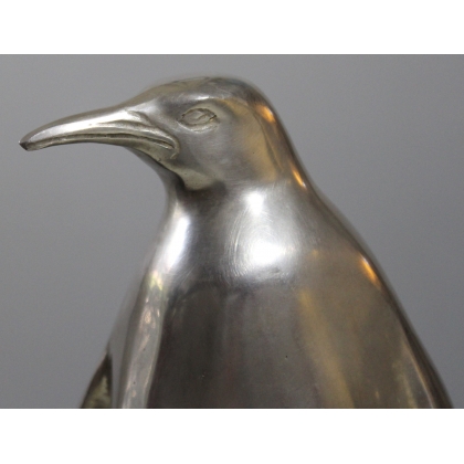 Bronze argenté \"Pingouin et son petit\"