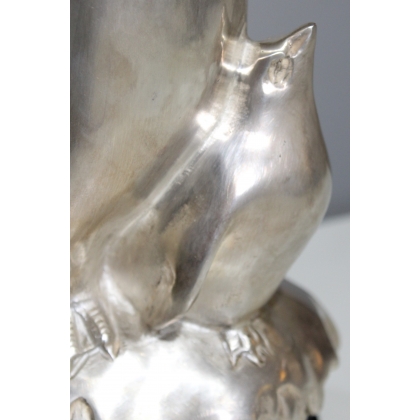 Bronze argenté \"Pingouin et son petit\"