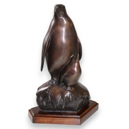 Bronze "Pingouin et son petit"
