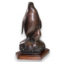 Bronze "Pingouin et son petit"