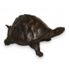 Grande tortue en bronze patine brune