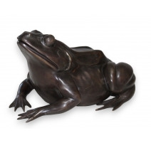 Grande grenouille en bronze patine brune