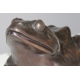 Grande grenouille en bronze patine brune