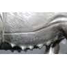 Cochon en bronze argenté, socle noir