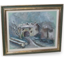 Tableau "Maisons et Arbres" signé BONTOGNIALI 88