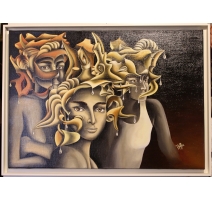 Tableau "Les Trois Soeurs" signé D. HOFFER