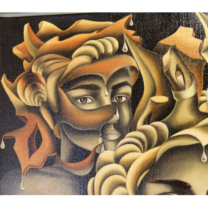 Tableau \"Les Trois Soeurs\" signé D. HOFFER