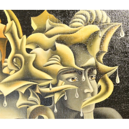 Tableau \"Les Trois Soeurs\" signé D. HOFFER