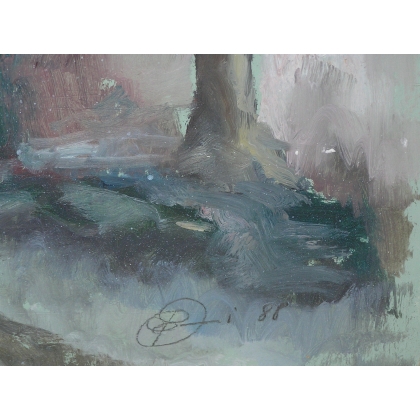 Paintings | Painting entitled ‘Houses and Trees’ by BONTOGNIALI 88 Moinat SA  – Antiques and home décor